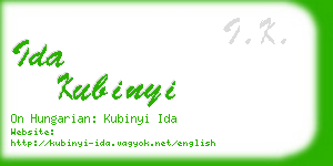 ida kubinyi business card